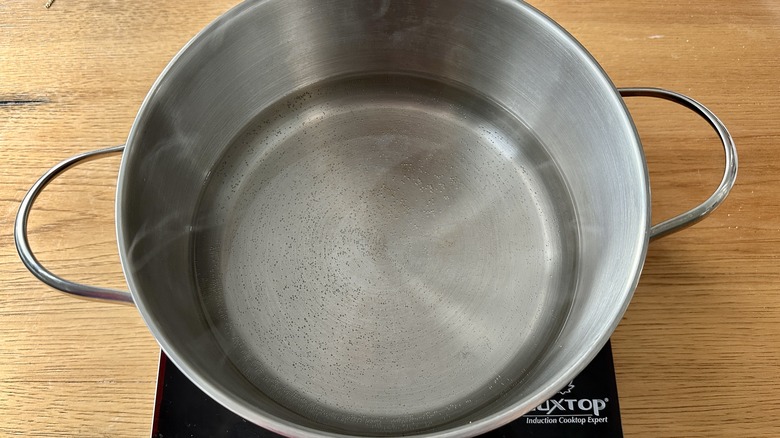 heating water in pot