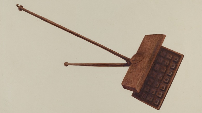 illustration of antique waffle iron