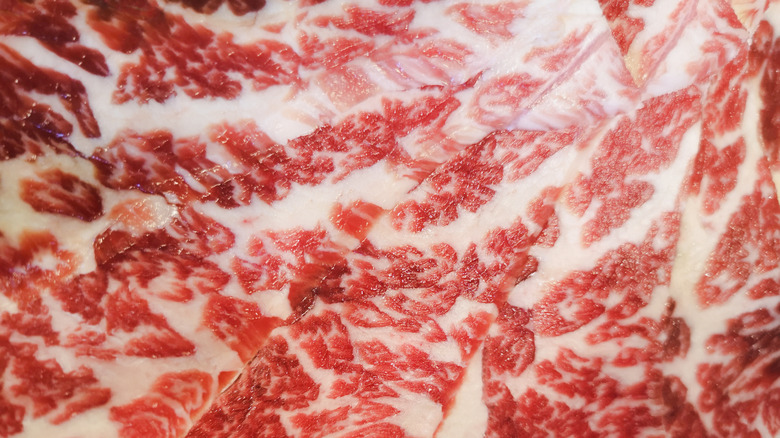 Well-marbled cut of beef steak