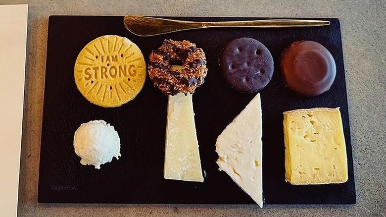 Girl Scout cookies and cheeses