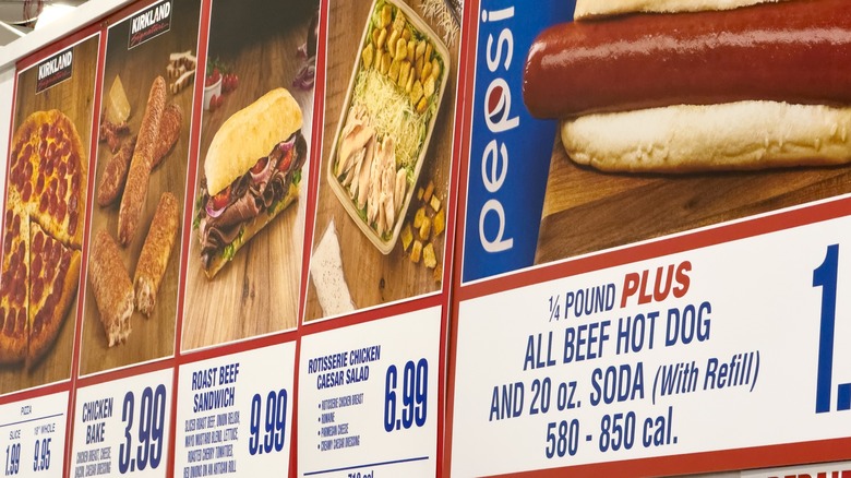 Costco food court menu close-up