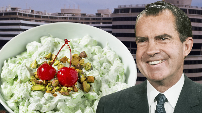 Richard Nixon with Watergate salad