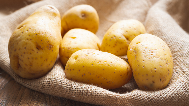 sack of Yukon Gold potatoes