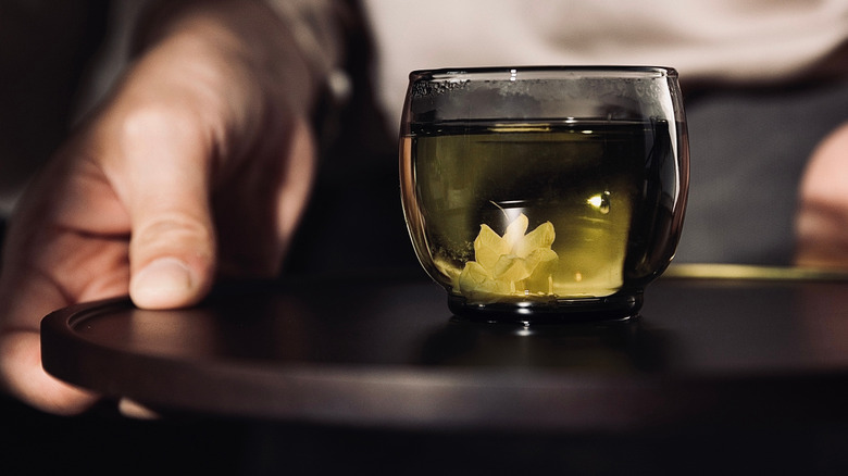 Flower steeped in tea