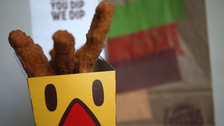 Burger King chicken fries in yellow box