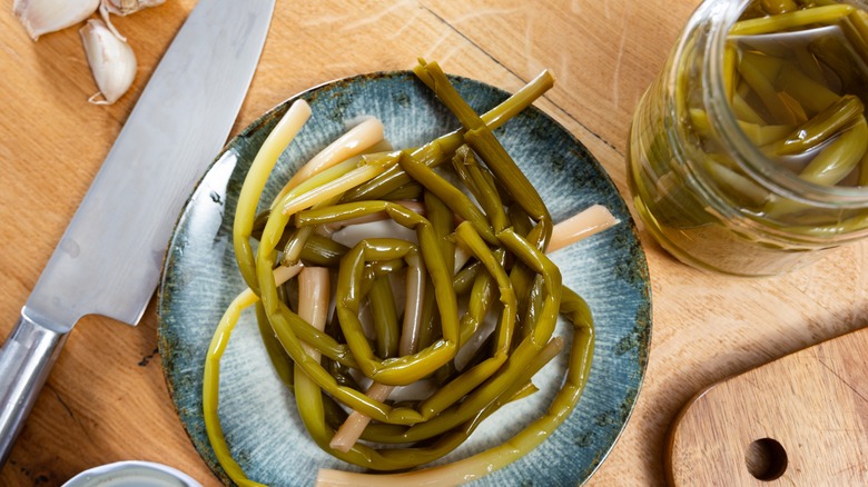 pickled garlic scapes