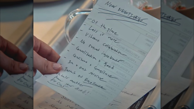 List of Carmy's non-negotiables from The Bear Season 3 trailer