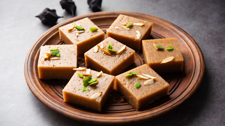 Burfi made with water caltrop flour