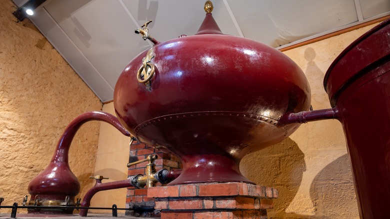 charentais copper still for distilling cognac