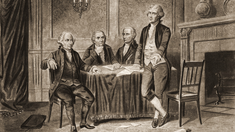 drawing of the founding fathers