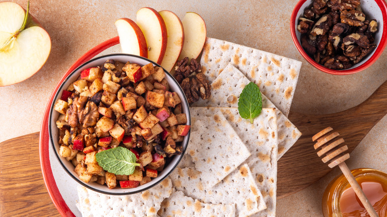A plate of Passover appetizers