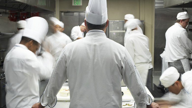 Chefs in a restaurant kitchen