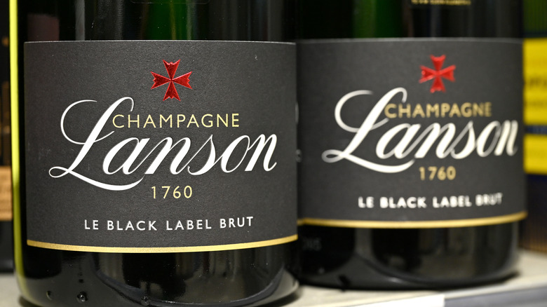 Labels of brut champagne