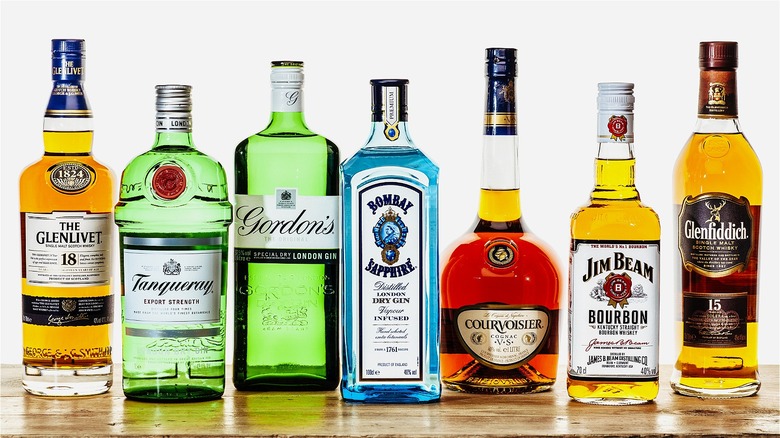 Bottles of alcohol