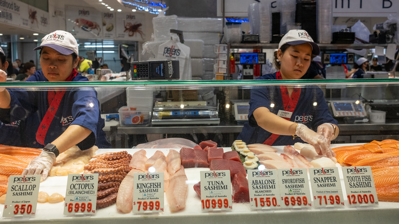 Sushi grade fish sold at market