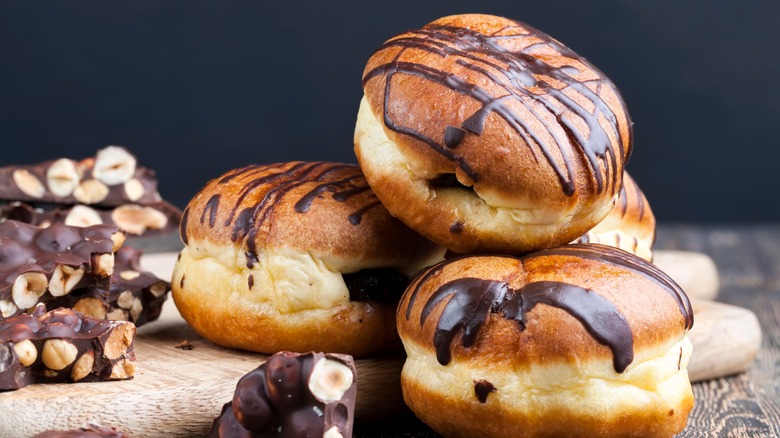 Chocolate Berliner donuts