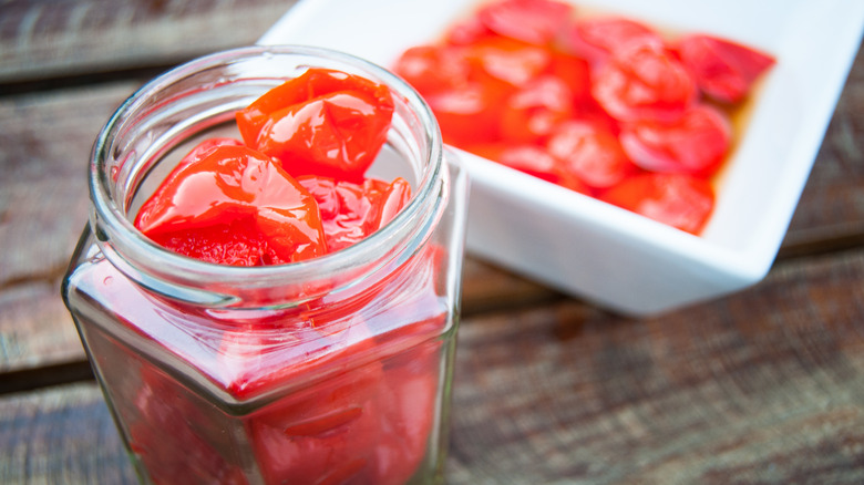 Peppadew peppers in a jar