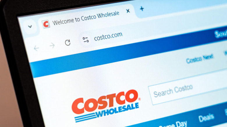 The costco website open on a laptop