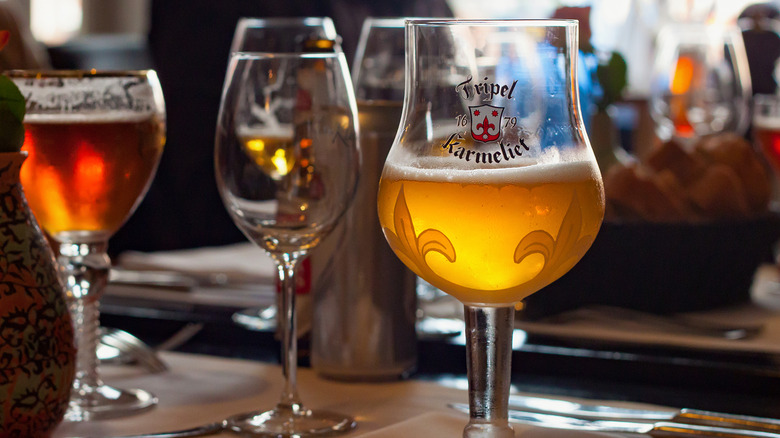 Belgium beer in tulip glass