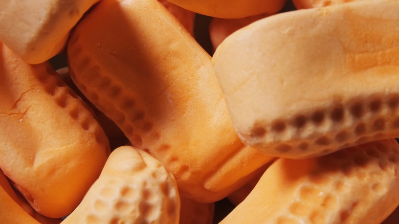 A close-up of circus peanuts