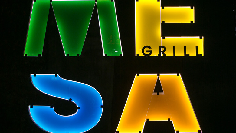 Mesa Grill exterior neon sign