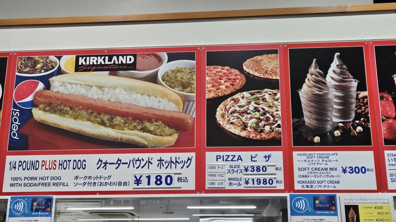 Japan Costco food court menu board