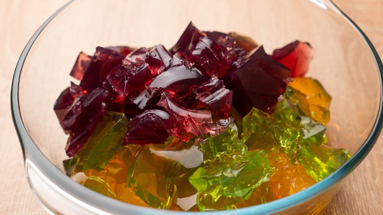 Bowl of colorful jellies