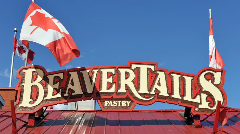 The sign on a BeaverTails restaurant