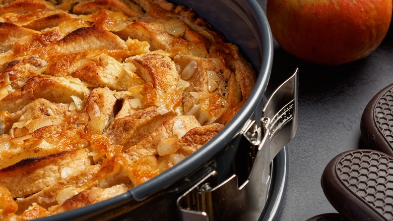 Apple cake in springform pan