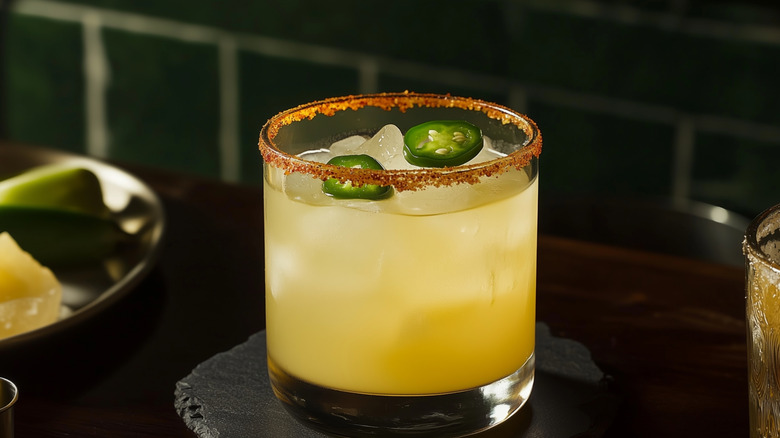 A glass of mezcal margarita