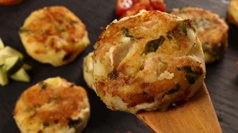 bubble and squeak patty up close