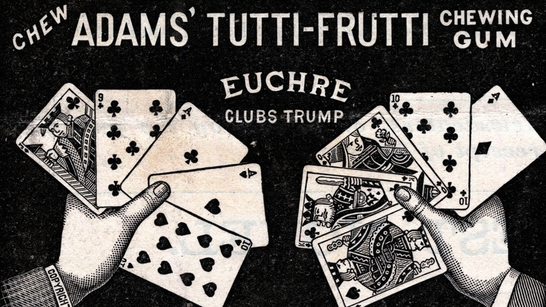 an old advertisement for Adams tutti frutti gum