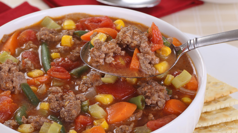 bowl of hamburger soup