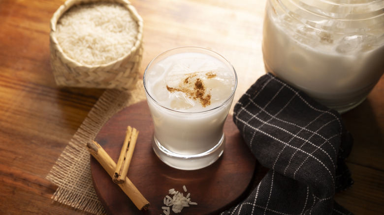 Horchata with cinnamon and rice