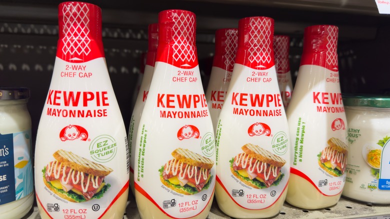 Kewpie mayo on store shelf 