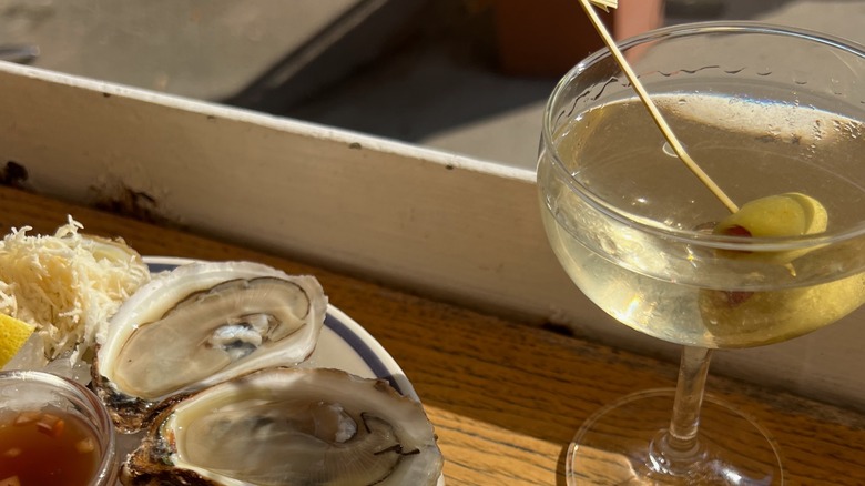 oysters and a martini