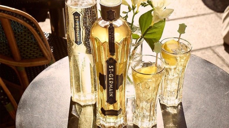 St-Germain bottles and cocktails