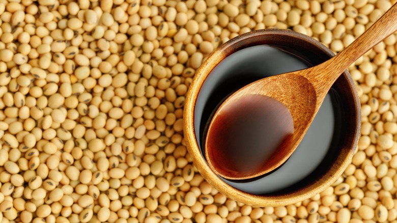 Bowl of soy sauce