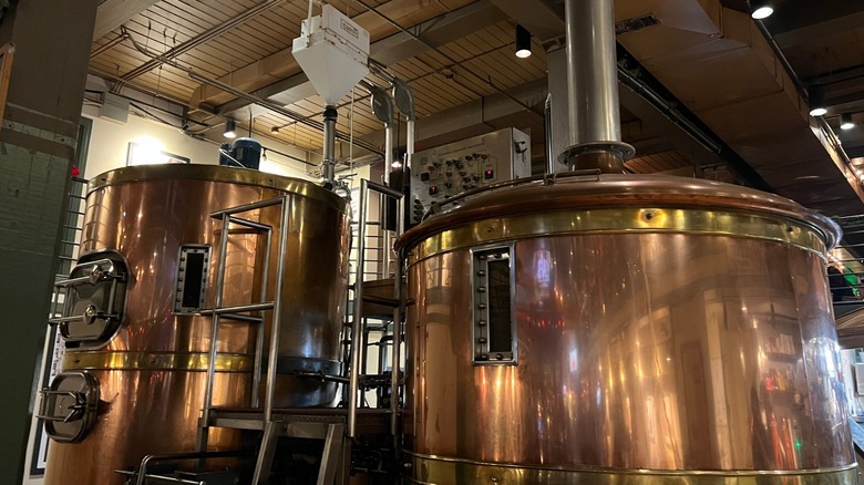 Vats in a beer brewery