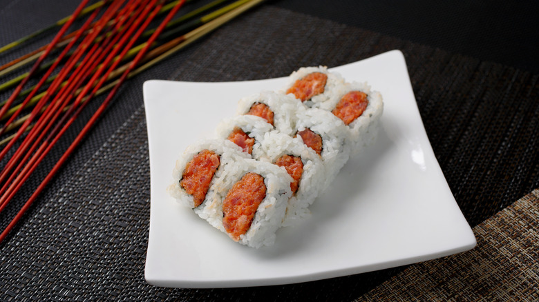 displayed tuna roll