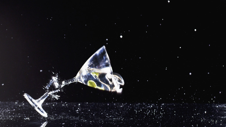 shattered martini glass