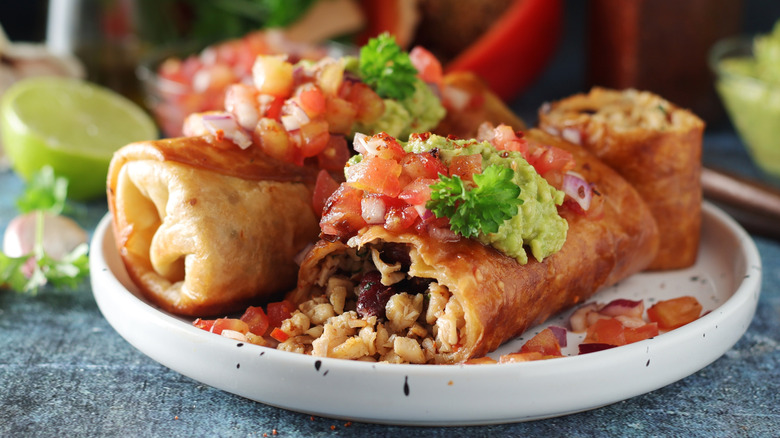 plate of chimichangas