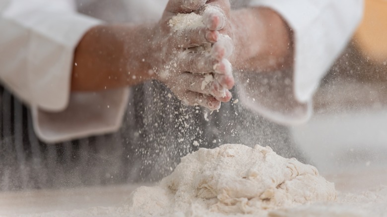 Chef with flour