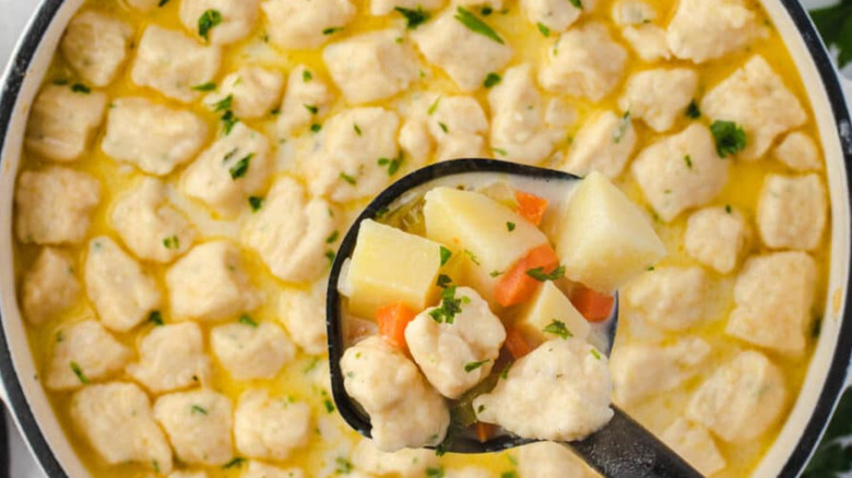 Knoephla dumplings in a bowl