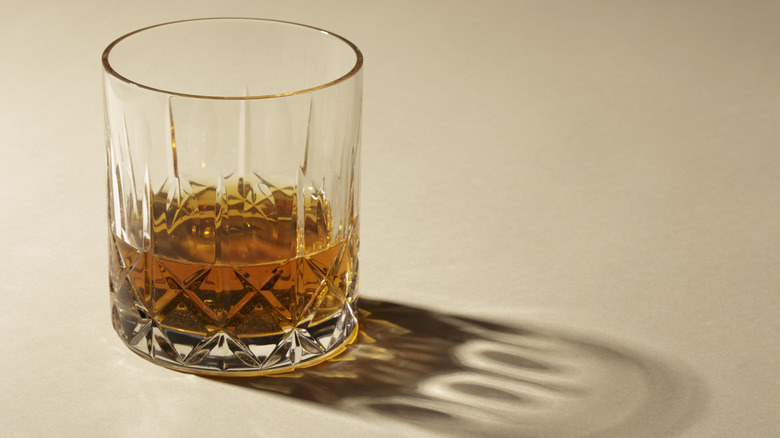 single glass of bourbon