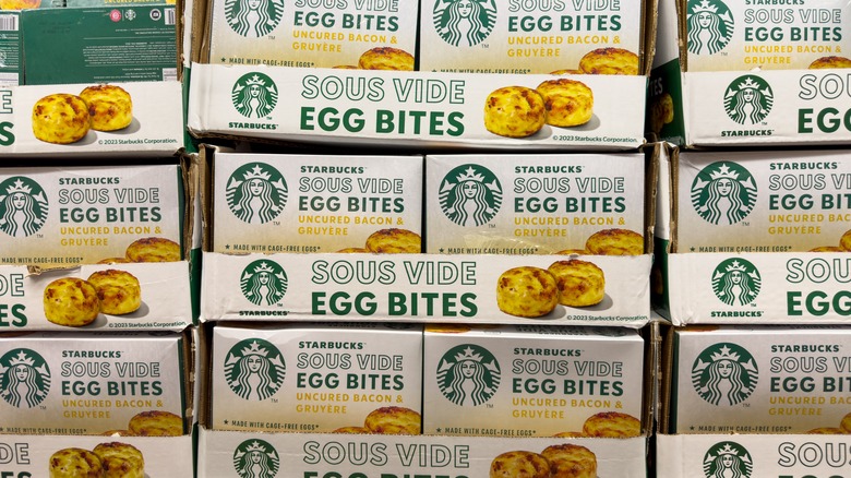 Packages of Sarbucks egg bites