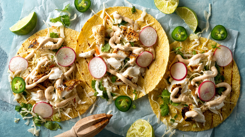 Cal-Mex-style fish tacos