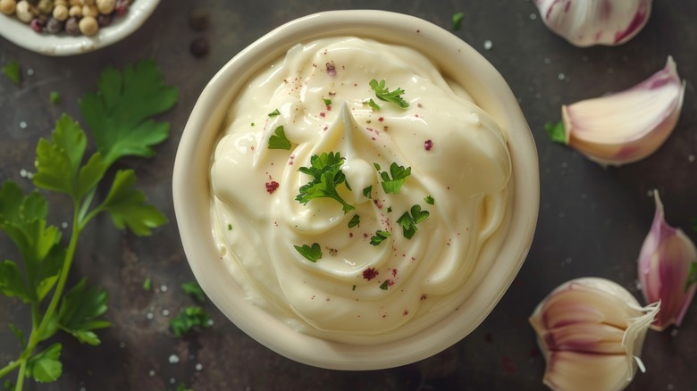 White emulsion sauce with seasonings