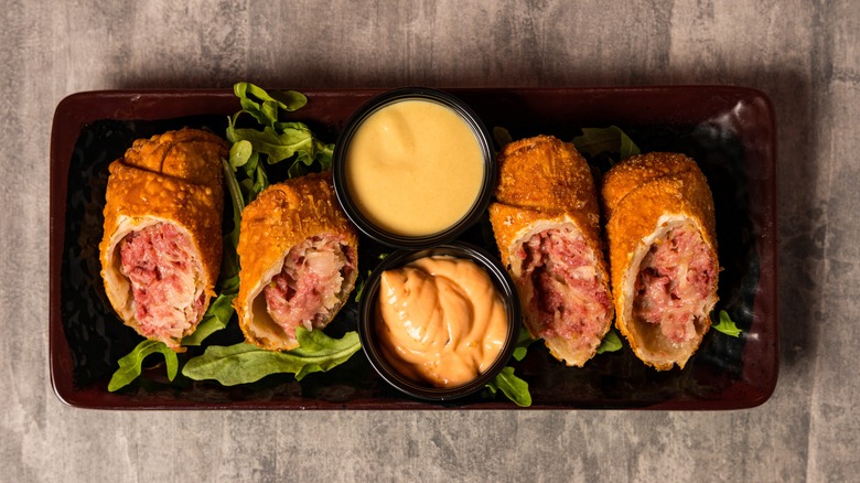 Corned beef egg rolls