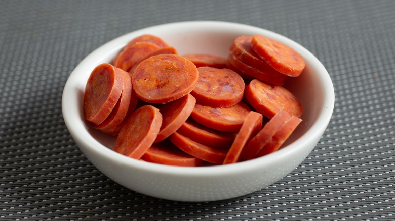 bowl of pepperoni slices